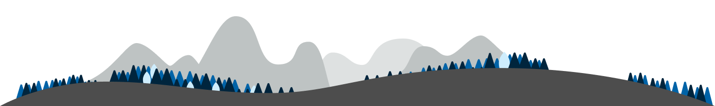 Vectores de montañas con árboles de fondo